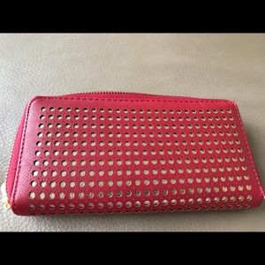 Red and gold leather clutch!